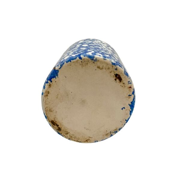 Vintage Blue Spongeware Pattern Stoneware Jug 5" - Picture 5 of 5